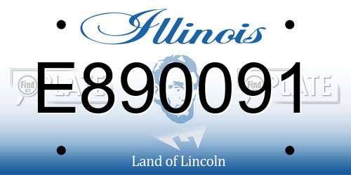 E890091 Illinois License Plate