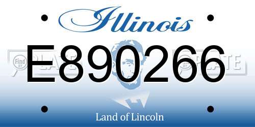 E890266 Illinois License Plate