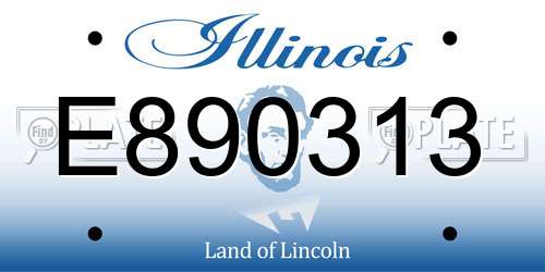 E890313 Illinois License Plate