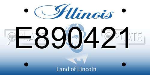 E890421 Illinois License Plate