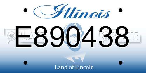 E890438 Illinois License Plate