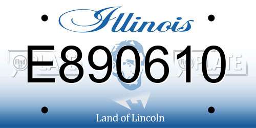 E890610 Illinois License Plate