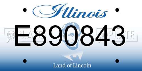 E890843 Illinois License Plate