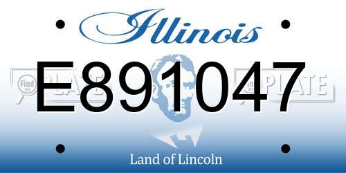 E891047 Illinois License Plate