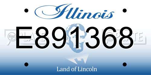 E891368 Illinois License Plate