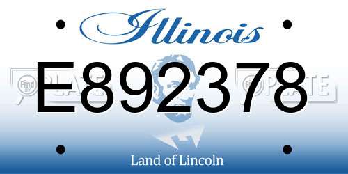 E892378 Illinois License Plate