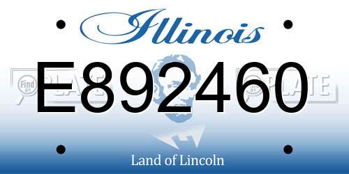 E892460 Illinois License Plate