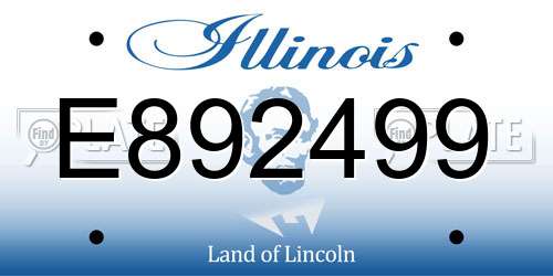 E892499 Illinois License Plate