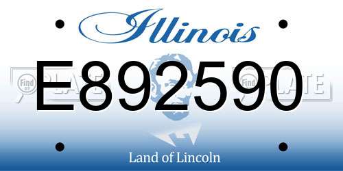 E892590 Illinois License Plate