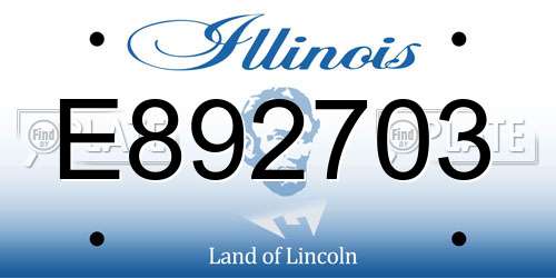 E892703 Illinois License Plate