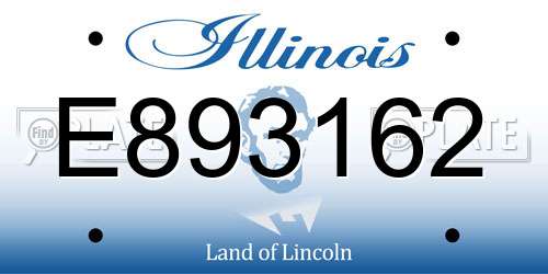 E893162 Illinois License Plate