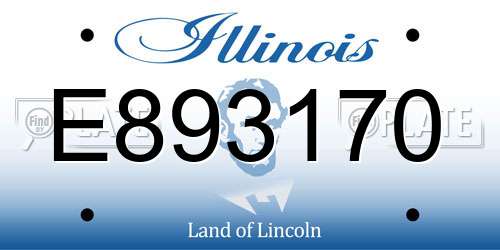 E893170 Illinois License Plate