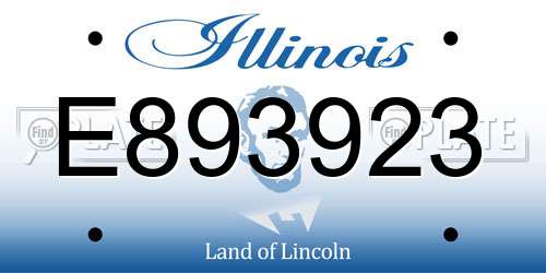 E893923 Illinois License Plate