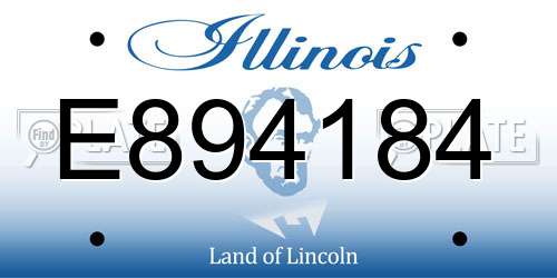 E894184 Illinois License Plate