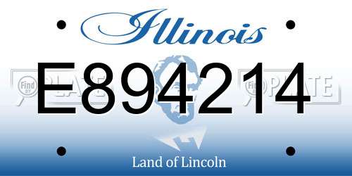 E894214 Illinois License Plate