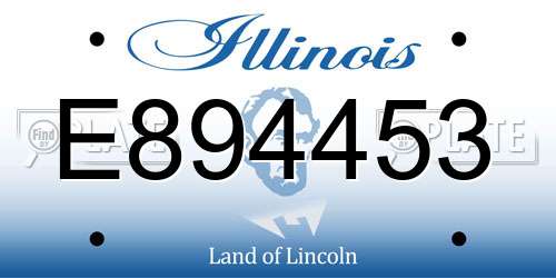 E894453 Illinois License Plate