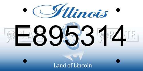 E895314 Illinois License Plate
