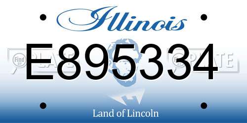 E895334 Illinois License Plate