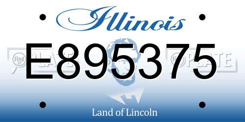 E895375 Illinois License Plate