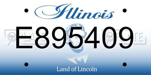 E895409 Illinois License Plate