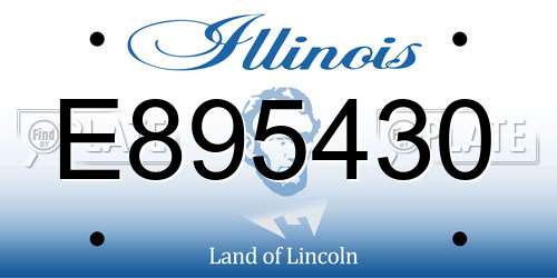 E895430 Illinois License Plate