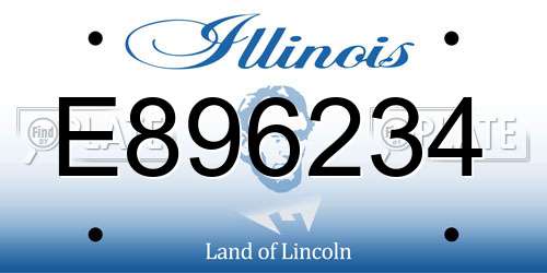 E896234 Illinois License Plate