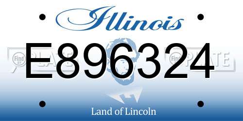 E896324 Illinois License Plate