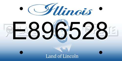 E896528 Illinois License Plate