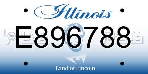 E896788 Illinois License Plate