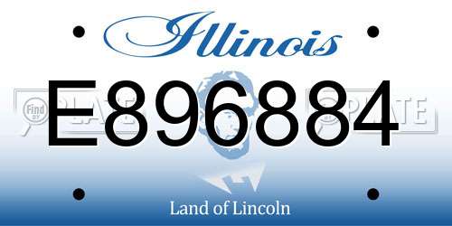 E896884 Illinois License Plate