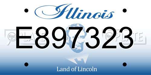 E897323 Illinois License Plate