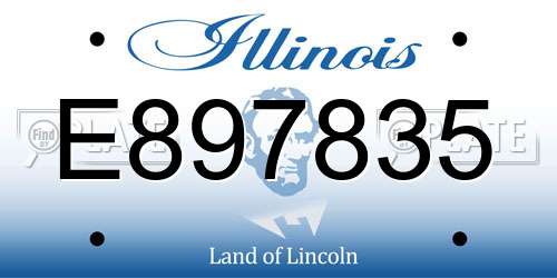 E897835 Illinois License Plate