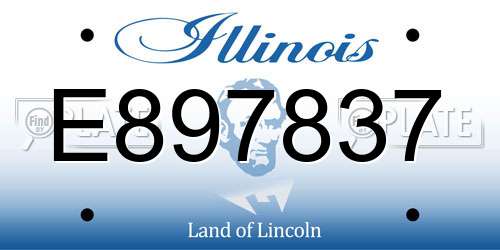 E897837 Illinois License Plate