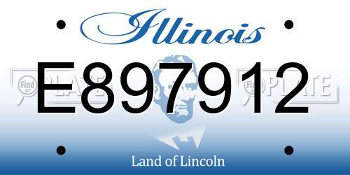 E897912 Illinois License Plate