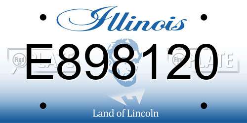E898120 Illinois License Plate