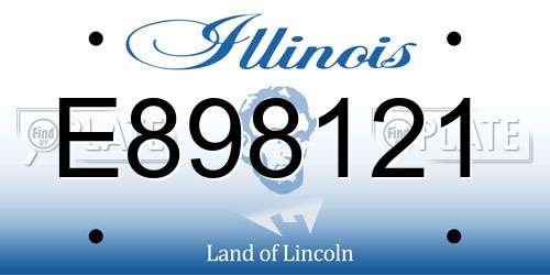 E898121 Illinois License Plate
