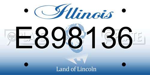 E898136 Illinois License Plate