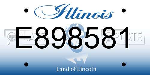 E898581 Illinois License Plate