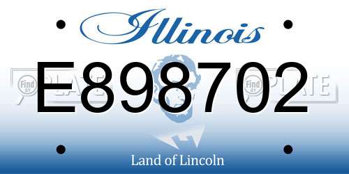 E898702 Illinois License Plate