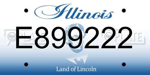 E899222 Illinois License Plate