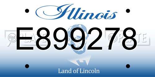 E899278 Illinois License Plate