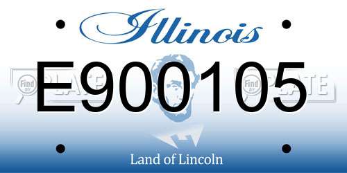 E900105 Illinois License Plate