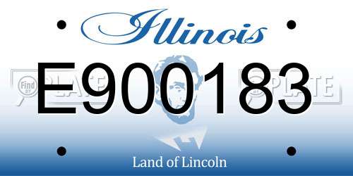 E900183 Illinois License Plate