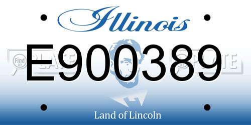 E900389 Illinois License Plate