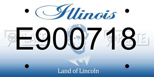 E900718 Illinois License Plate
