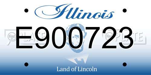 E900723 Illinois License Plate