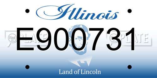 E900731 Illinois License Plate