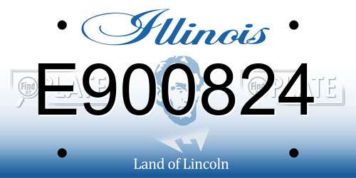E900824 Illinois License Plate