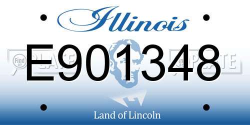 E901348 Illinois License Plate