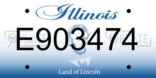 E903474 Illinois License Plate